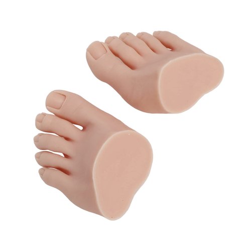 Nail Art Training Foot 1 Pair Fake Half Foot for Pedicure Practice, Soft Wear Resistance Silicone Practice Foot Pedicure Tattoo Practice Silicone Foot Model Acrylic Nails