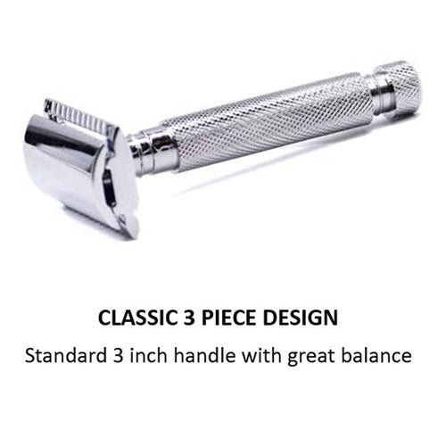 Parker 97R Traditional Double Edge Safety Razor & 5 Parker Premium Razor Blades