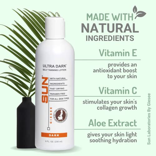 Self-Tanning Lotion (Dark), Tan Maintainer, and Exfoliant for Golden Soft Skin - 3 8 oz. Bottles