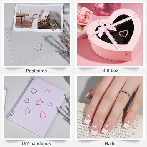 Teenitor Self Adhesive Face Gems, Face Gems Rhinestones Pearl Stickers, Hair Accessories for Girls, Rave Accessories for Women, Face Jewels for Face, Eye, Hair, Body