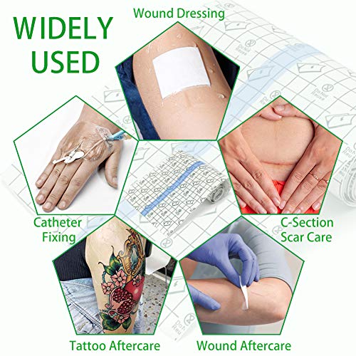 Tattoo Aftercare Bandage Roll 6" x 2 Yard - Waterproof Transparent Film for Tattoo Initial Healing and Skin Repair Adhesive Tattoo Supply Wrap