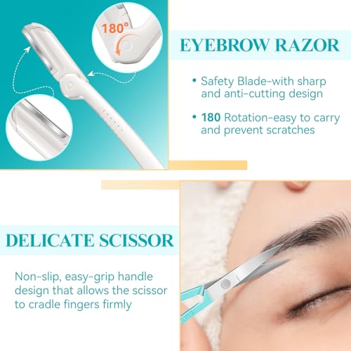 MORGLES Blackhead Remover and Pimple Popper Tool Kit, 10 Pcs Professional Acne Extractor Kit, Ingrown Hair Tweezers with Leather Travel Case for Face and Eyebrow Grooming