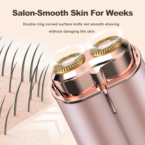Facial Hair Removal for Women, Portable Painless Lady Shaver with Built-in LED, Wet/Dry Electric Razor Hair Remover Device for Face/Lips/Peach/Fuzz