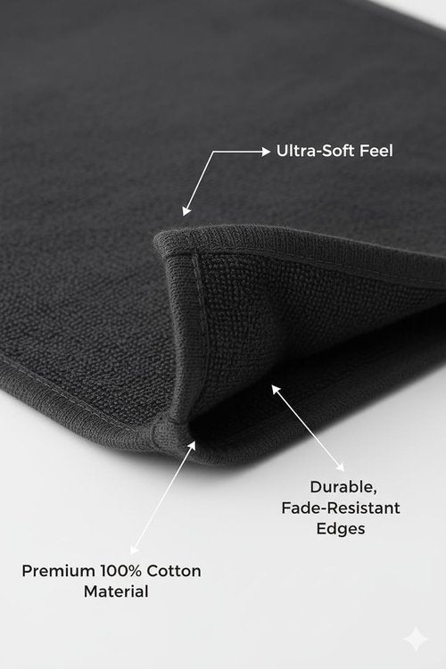 BIOLINEN Cotton Washcloth Towel Set, 12"x12", Pack of 24, Ultra Soft, 100% Cotton, Multi-Purpose Rags (Grey, 12 x 12-24 Pack)