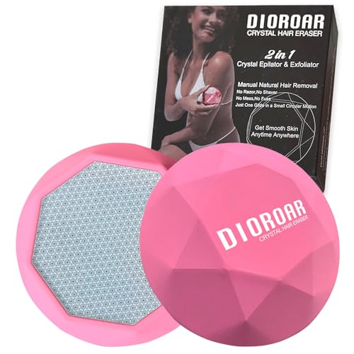 Crystal Hair Eraser for Women,Upgraded Painless Crystal Hair Remover Diamond,Effective Nano Glass Hair Removal Stone Exfoliation without Shaver,Natural Epilator for Silky Skin(Rose Pink)