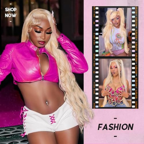 32 Inch 613 Lace Front Wig Human Hair 200 Density Blonde Wig Human Hair 613 HD Lace Frontal Wig 13x6 Body Wave Lace Front Wigs Human Hair Pre Plucked 613 Wig for Women