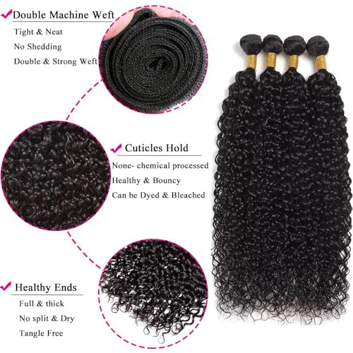 Water Wave Bundles Human Hair Brazilian Virgin Water Wave 4 Bundles Curly Wave Bundles Wet and Wavy Water Wave Bundles for Black Women Water curly Ocean Wave Bundles 22 24 26 28in