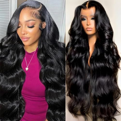 Body Wave Lace Front Wigs Human Hair 13x6 HD Lace Front Wig Human Hair Pre Plucked Glueless Wigs for Women (13x6 Body Wave, 32 inch)
