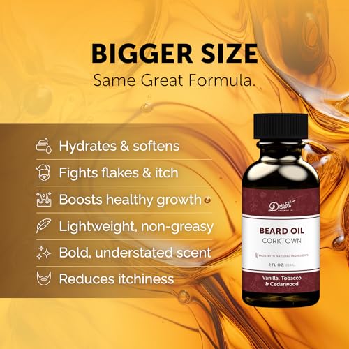 Detroit Grooming Beard Oil | Hydrating & Nourishing Formula with Vitamin E ? Corktown Scent (2 oz)