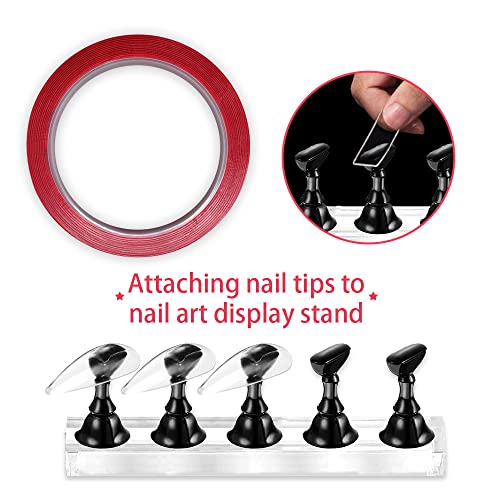 NOVAL Double Sided Tape 2 Rolls Press on Nails Adhesive Strong Sticky Mounting Tapes for Press on Nail Packaging
