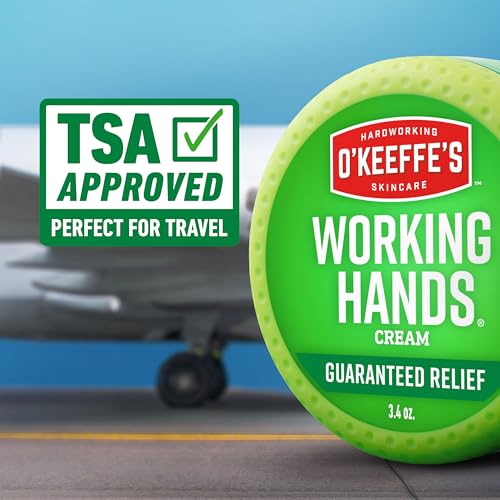 O'Keeffe's Working Hands Hand Cream (3.4 oz Jar) and Healthy Feet Foot Cream (3.2 oz Jar) - Repairing Skincare for Extremely Dry, Cracked Hands and Feet, Travel Size