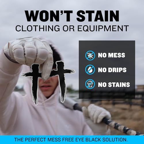 Sports Eye Black Temporary Tattoos (Cross - 6 Pack) Made in The USA No Grease, No Mess, Fast Application Eye Black Accessories for Football, Baseball, Softball, Lacrosse & More