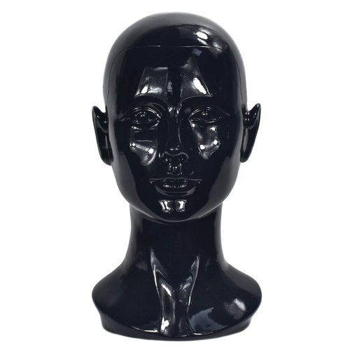 MIAOMANZI PVC Mannequin Head White Female Manikin Dummy Stand Model Display Hat Scarf Wigs Hair Glasses Hat Beauty Styling Tool (black)