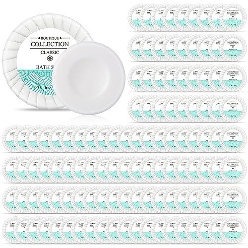 Demissle 500 Pcs Mini Soap Bars 0.4 oz Small Round Coin Size Hotel Soap Bars Bulk Individually Wrapped Hand Travel Soap Guest Bathroom Toiletries for Party Favors Motel Body Cleansing