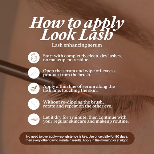 Look Lash Eyelash Enhancing Serum & Eyebrow Serum ? Supports Longer-Looking Lashes and Fuller Brows, Gentle for Sensitive Skin, 5.5 ml, 6?8 Mo Supply