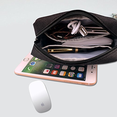 Universal Electronics/Accessories Soft Carrying Case Bag, Durable & Light-weight,Suitable for Out-going, Business, Travel and Cosmetics Kit (Small-Black)