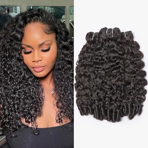 WEQUEEN Burmese Curly Bundles Human Hair 16A Brazilian Virgin Hair 16 18 20 Inch Thick Weave Natural Black