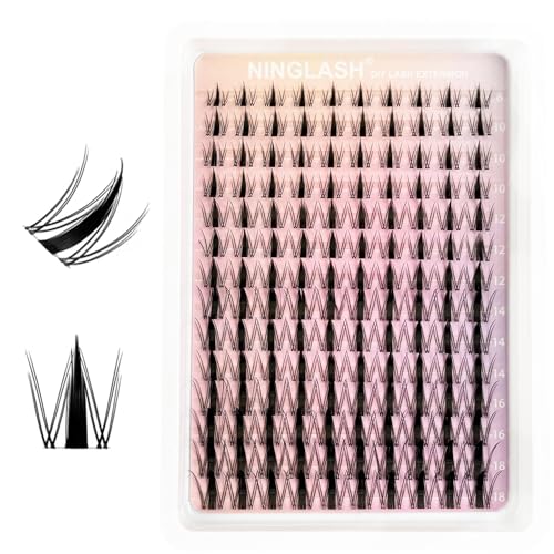 Fairy Lash Clusters Manga Cluster Eyelash NINGLASH Anime Lash Clusters Wispy Eyelashes Extensions Natural Look C Curl Individual 8-18MM 140pcs Wet-Look Spiky Eye Lash Ultra-Thin Clear Lash Band