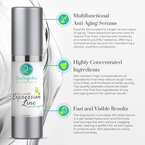 Expression Line Deep Wrinkle Anti-Aging Serum Matrixyl 3000 Argireline Syn-Ake Snap 8 Spin Trap Hyaluronic Acid Crow's Feet Forehead Skin Perfection