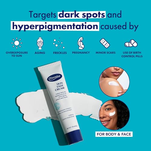 Dermisa Skin Fade Cream with Vitamin C | Helps Reduce Dark Spots and Age Spots | All Skin Types | 1.78 OZ | Pack of 1
