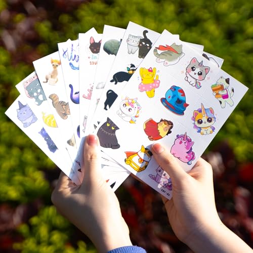 96 PCS Cat Cats Pet Pre-Cut Temporary Tattoos for Kids | Super Cute Themed Birthday Party Favors, Supplies, Decorations, Animal Paw Fake Tattoo Stickers Gifts for Boys Girls Rewards