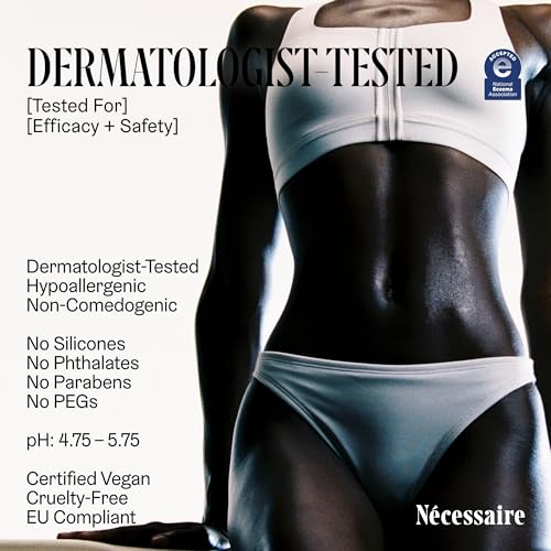 N?cessaire The Body Lotion. Fragrance-Free. Multi-Peptide Firming Lotion to Moisturize, Firm, Strengthen. 2.5% Niacinamide, Vitamin C/E + Omega 6/9. 2.4 fl oz