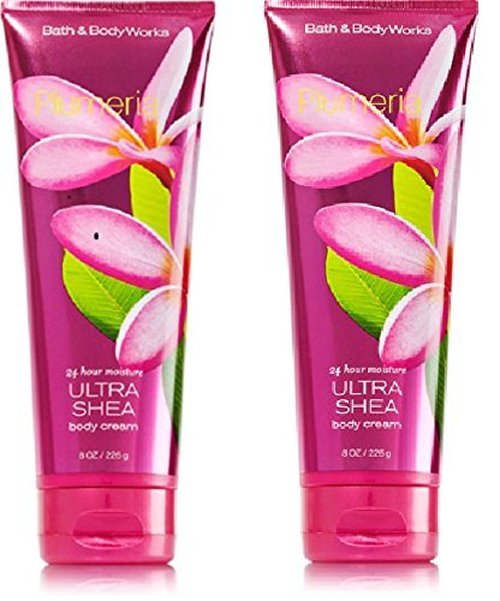 Bath and Body Works 2 Pack Ultra Shea Body Cream 8 Oz. (Plumeria)