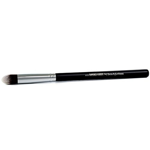 Mini Flat Top Under Eye Concealer Brush + Mini Tapered Kabuki Brush -Beauty Junkees Soft Synthetic Bristles for Applying, Blending, Buffing, Sculpting Powder, Liquid, Cream, Minerals, Cruelty Free
