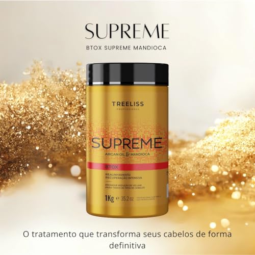 Tree Liss BTOX Mandioca Supreme 1Kg Hair Mask Treatment Frizz Remove Volume Reduce Wave Deep Hydration Nutrition Shine Softness Smoothness