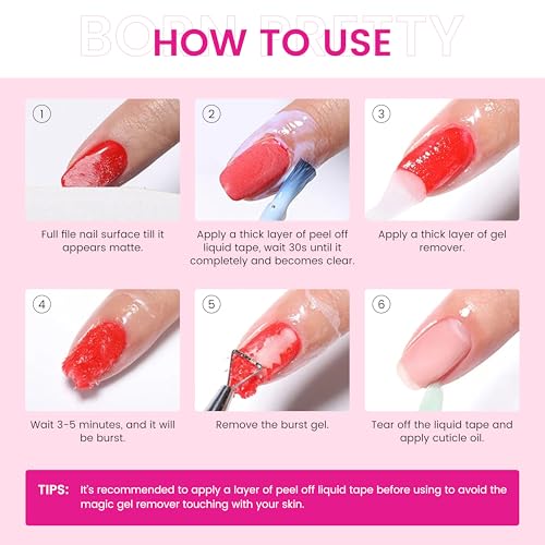 Gel Nail Polish Remover,Professional(1-pack), 15ml/0.5 fl oz, Liquid Formula, Paraben-free, For Natural and Long-lasting Gel Polish Removal for Nail.