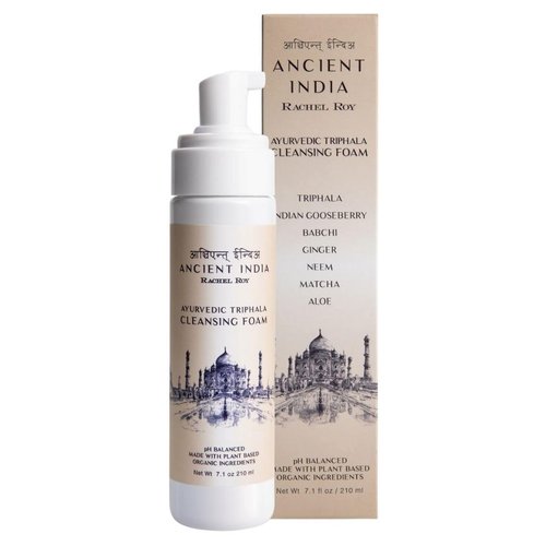 ANCIENT INDIA Rachel Roy Ayurvedic Triphala Foaming Face Cleanser with Natural Amino Acids & Indian Herbs - pH Balanced Facial Wash for Pore Tightening & Deep Cleansing