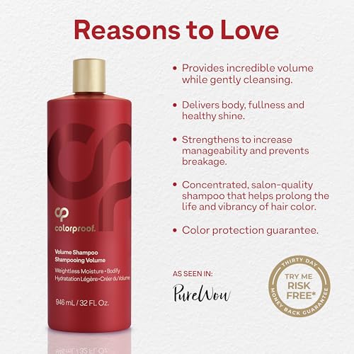 Colorproof Volume Shampoo for Women. Volume Shampoo, White Nectarine Scent, Sulfate Free Shampoo