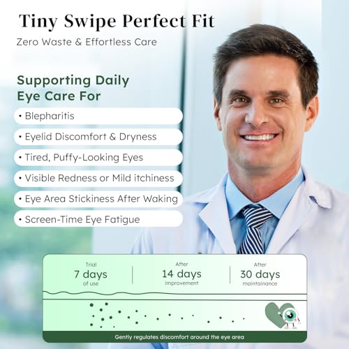 60PCS Eyelid Wipes for Dry Eyes & Blepharitis Relief, Tea Tree Oil Eye CleansingWipes, Soothes Face Cleansing, Dual Use Eyelid & Lash Wipes, Daily Eye Care for Women Men, Travel Essentials