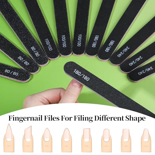 FANDAMEI Nail File Kit, Nail File, 15 PCS Emery Boards For Nails, Fingernail Files, Nail Files For Natural Nails, Nail Filer, Cuticle Trimmer, Cuticle Pusher, Manicure Tools, Nail Care Kit, Nail Tools