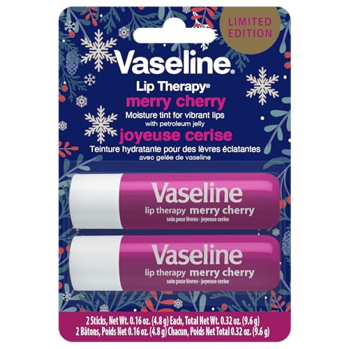 Vaseline Lip Therapy Stick Twin Pack ? Merry Cherry Holiday Limited Edition (3-Pack)