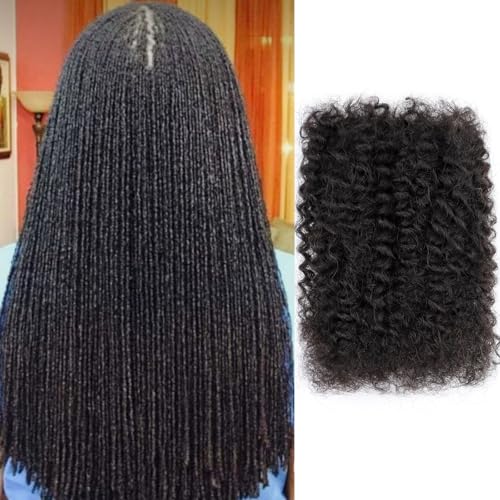 Afro Kinky Bulk Human Hair 8 Inch 30g/Pack 3 Packs for Dreadlocks Braiding Twist Loc Extensions ? Kinky Bulk Human Hair for Loc Repair, Afro Texture Natural Black Hair for Black Women & Men