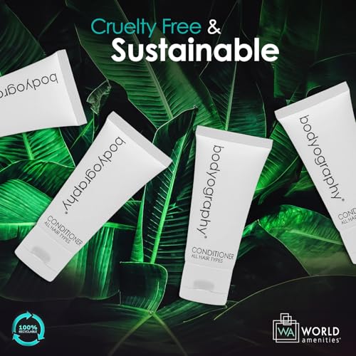 World Amenities - Bodyography blanc - Bulk Conditioner | 300 Count | Vanilla White Tea, Mini Size Toiletries (100% Recyclable Tube with Flip Top Cap) Hotel Amenities, Suitable for All Hair Types