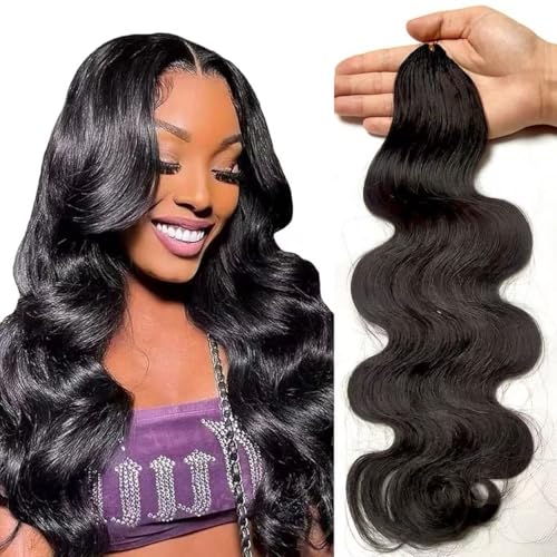 Pre-Separated Crochet Knotless Hair Extensions Body Wave Feather Crochet Human Hair Seamless Reusable for Women Hair 22inch 120g 100strands