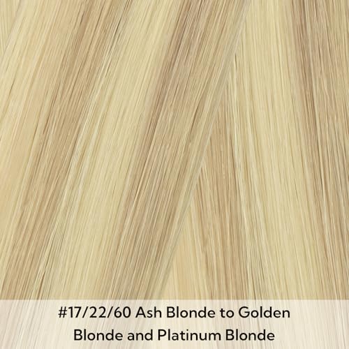 HOTBANANA Tape in Hair Extensions - 22 Inch 40pcs 100g Ombre Ash Blonde to Golden and Platinum Blonde Human Hair - Straight Remy Tape Extensions