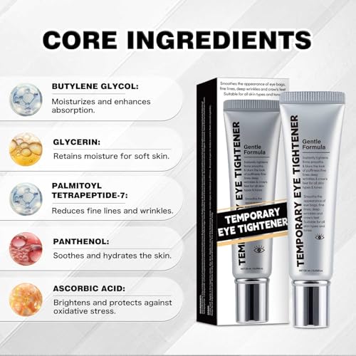 Temporary Eye Tightener, Perfection Primer Tightener Eye Cream, Instant Eye Tightener Easy-Wear Formula ? Ultimate Lift & Smooth Finish 20mL