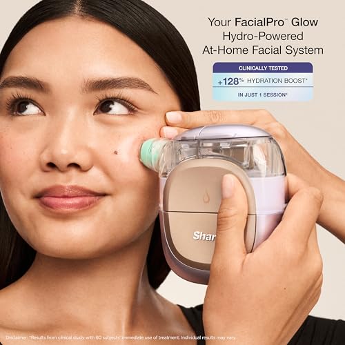 Shark FacialPro Glow at-Home Hydro-Powered Facial System with DePuffi Hot & Cold Therapy ? Professional Spa Skincare Device for Pore Cleansing, Hydration, & Radiant Glow, Blue, FH320