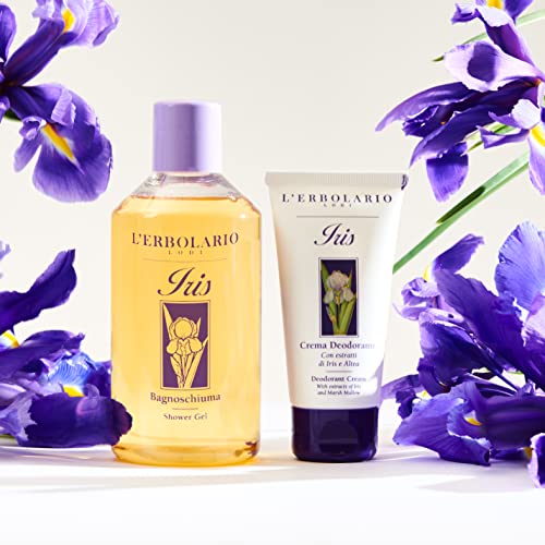 L'Erbolario Iris Shower Gel - Fragrant And Relaxing Bath Foam - Powdery Scent - Provides Gentle And Delicate Cleansing Action - Leaves Skin Softer And Smoother Than Ever - Paraben Free - 16.9 Oz