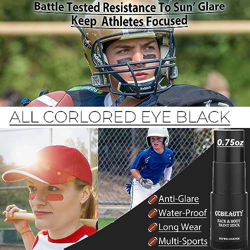 CCbeauty Black Face Paint Stick, Face Painting Kit, Full Coverage SFX Makeup Foundation, Professional Non-Toxic Body Paint for Halloween Costume Cosplay Party, Skeleton, Clown, Catrina Makeup