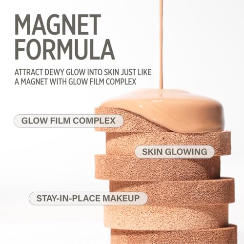 KEYTH PINK MAGNET CUSHION #02 LIGHT BEIGE (15G, 0.52 OZ.) / Magnetic Adherence, Dewy Radiance, 78% moisture essence, Glow Film Complex, Skin Film Polymer