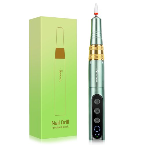 Electric Nail Drill Cordless, Professional Nail Drill Machine Rechargeable for Gel Acrylic Nails Polishing, 35000RPM Portable Nail File Electric for Manicure Pedicure Home Salon