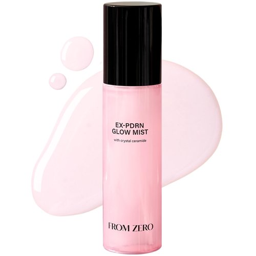 FROM ZERO EX-PDRN Glow Mist, Toner Spray, 3.38 fl. oz., Korean Glass Skin, Hydration, Broccoli PDRN, Jinseng Exosomes, 3X Collagen, Ceramide, Niacinamide, Black Pink Face Moisturizing