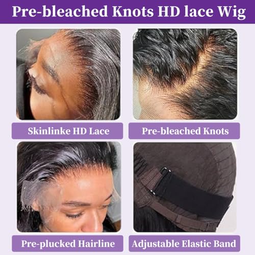 LICHANG Bob Wigs Human Hair 13x4 Lace Front Wigs Human Hair 180% Density Short Straight Frontal Bob Wigs 10 Inch