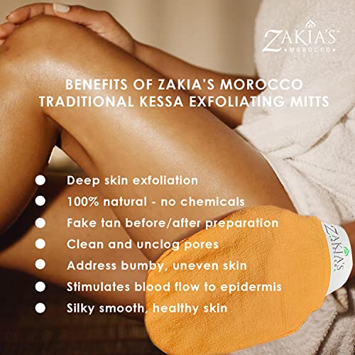Original Kessa Exfoliating Glove - Salmon Beige - Microdermabrasion Exfoliating Mitts, Removes unwanted dead skin, dirt and grime and Keratosis Pilaris. Great for spray tan removal. 1 unit