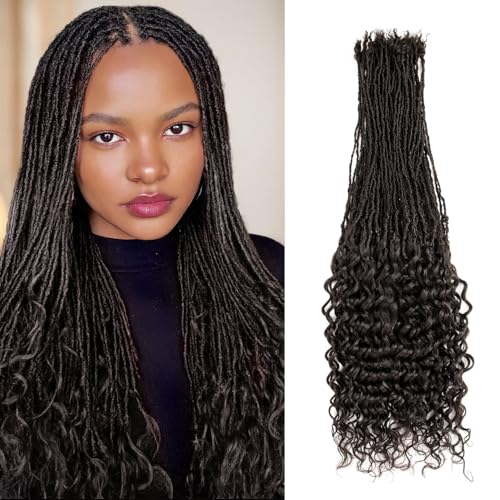 Teresa 0.2cm Micro Sister loc Extensions Human Hair Micro Locs Extensions Handmade Interlocking Sisterlocks Human Hair Sister Locs Curly Ends 100% Human Hair Dreadlock Extensions£¨18 Inch 60 Strands£©