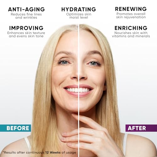 Collagen Cream for Face, Neck & D?collet?, Anti Aging Facial Moisturizer for Women with Hyaluronic Acid, Vitamin E, Made in USA, Anti Wrinkle Face Cream, Neck Creams for Tightening and Firming, 1.7oz